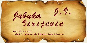 Jabuka Virijević vizit kartica